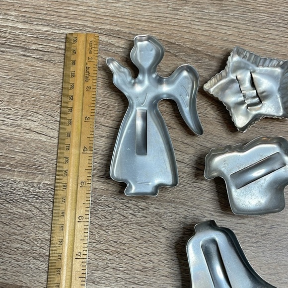 Vintage 60s Set of Tin Cookie Cutters Shortbread - Picture 6 of 8